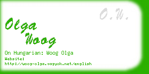 olga woog business card